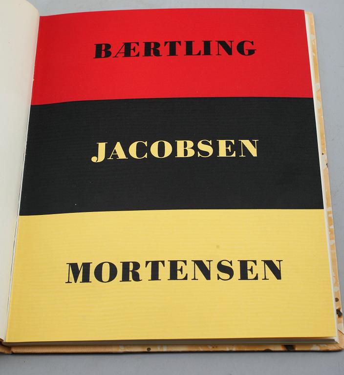 BOK "Konkret Realism, Baertling, Jacobsen, Mortensen", Åke Nyblom & Co Boktryckeri AB, Stockholm. 1956.
