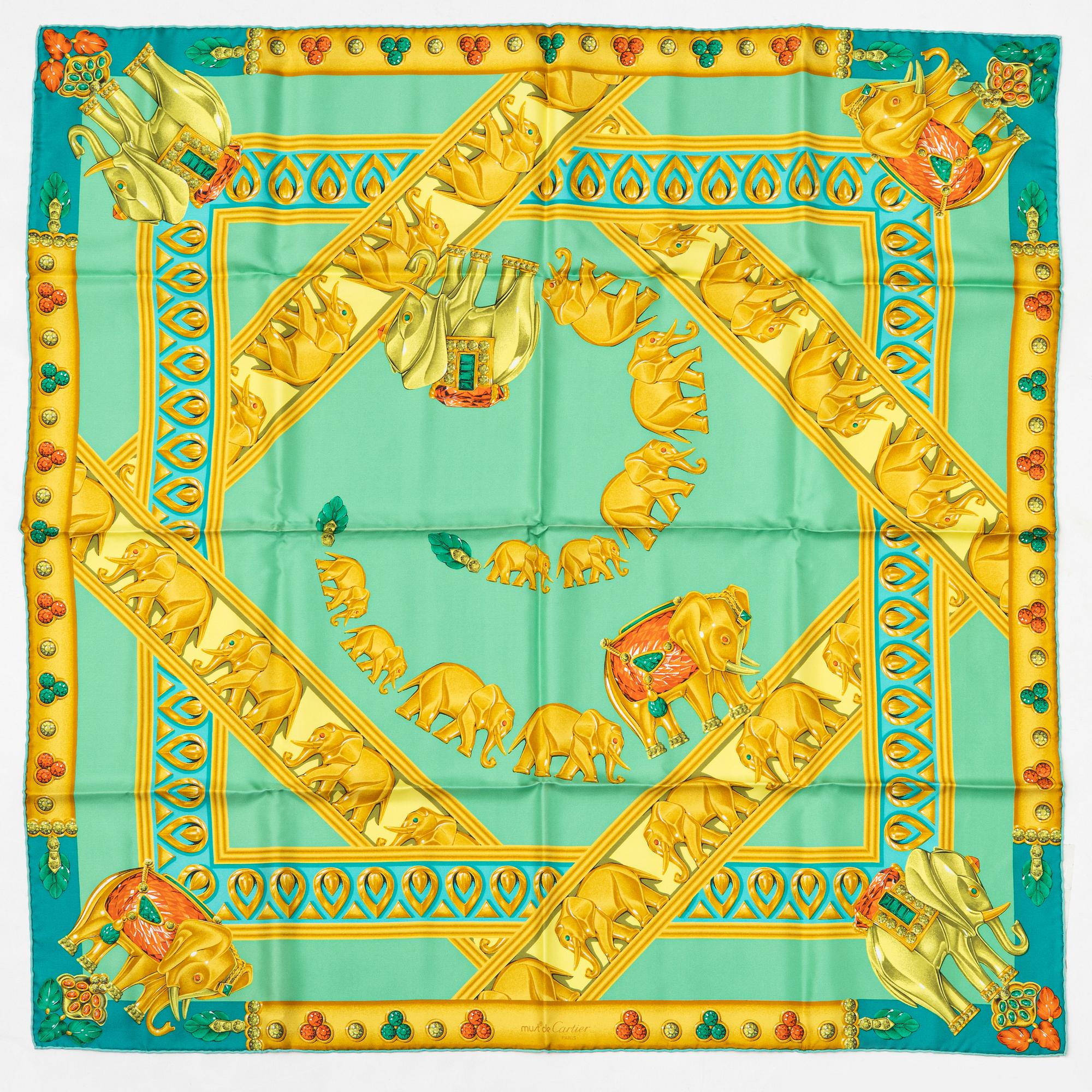 Cartier, scarf, "La Route Des Indes".