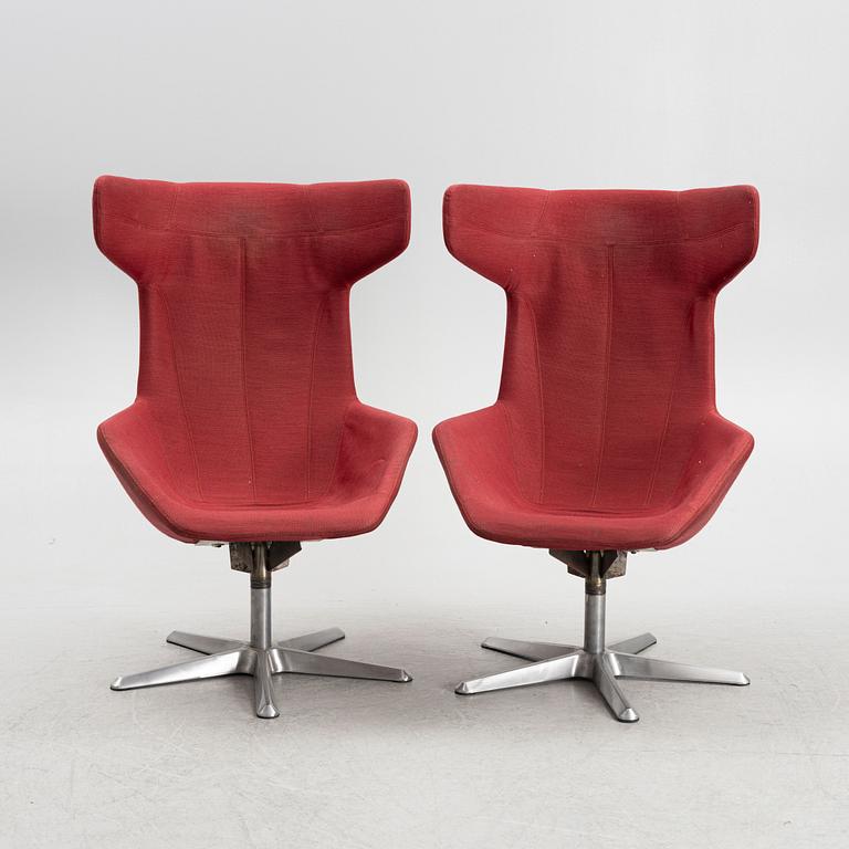 Alfredo Häberli, a pair of armchairs, 'Take a line for a walk', Moroso, second half of the 20th Century.