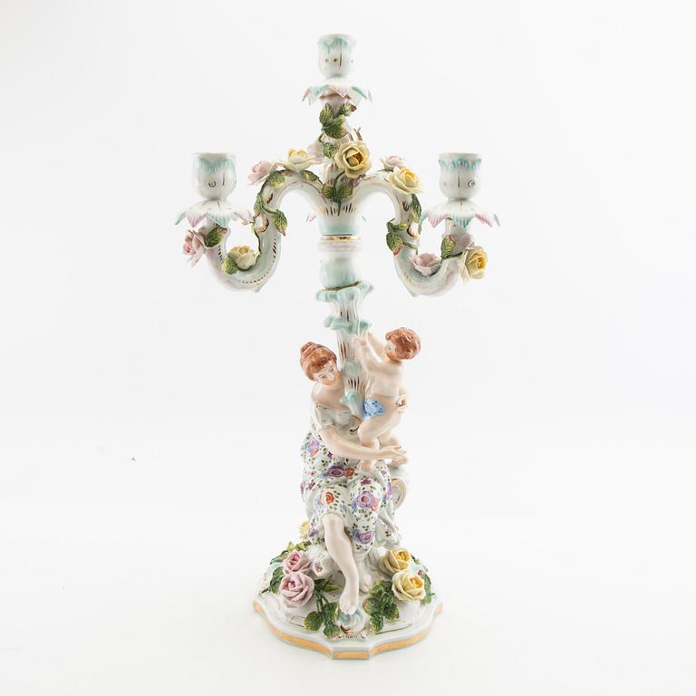 Candelabrum Rococo style Germany mid-20th century porcelain.