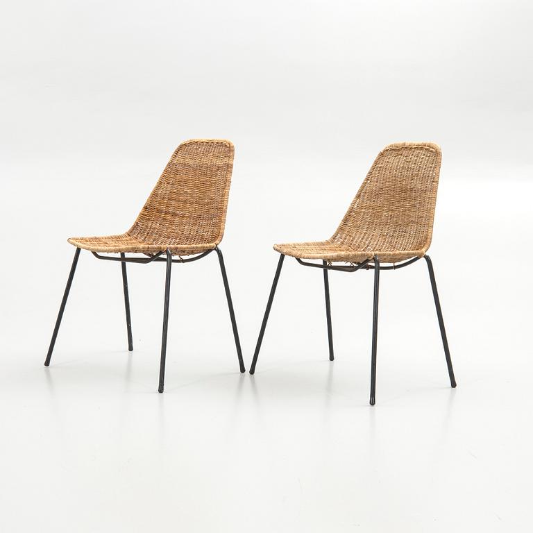 Gianfranco Legler, chairs, 1 pair, "Basket chair".