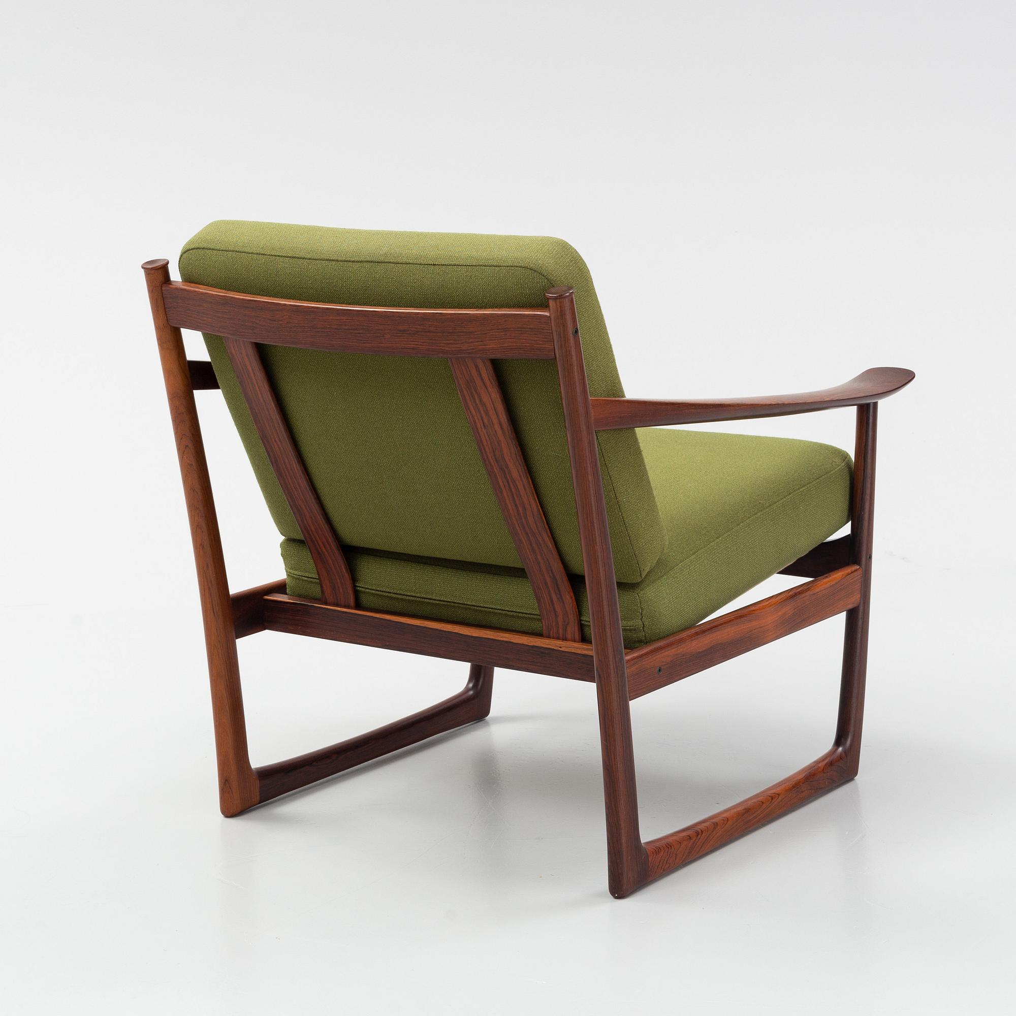 Peter Hvidt & Orla Mølgaard Nielsen, a FD 130' lounge chair, France & Daverkosen, Denmark, 1960's.