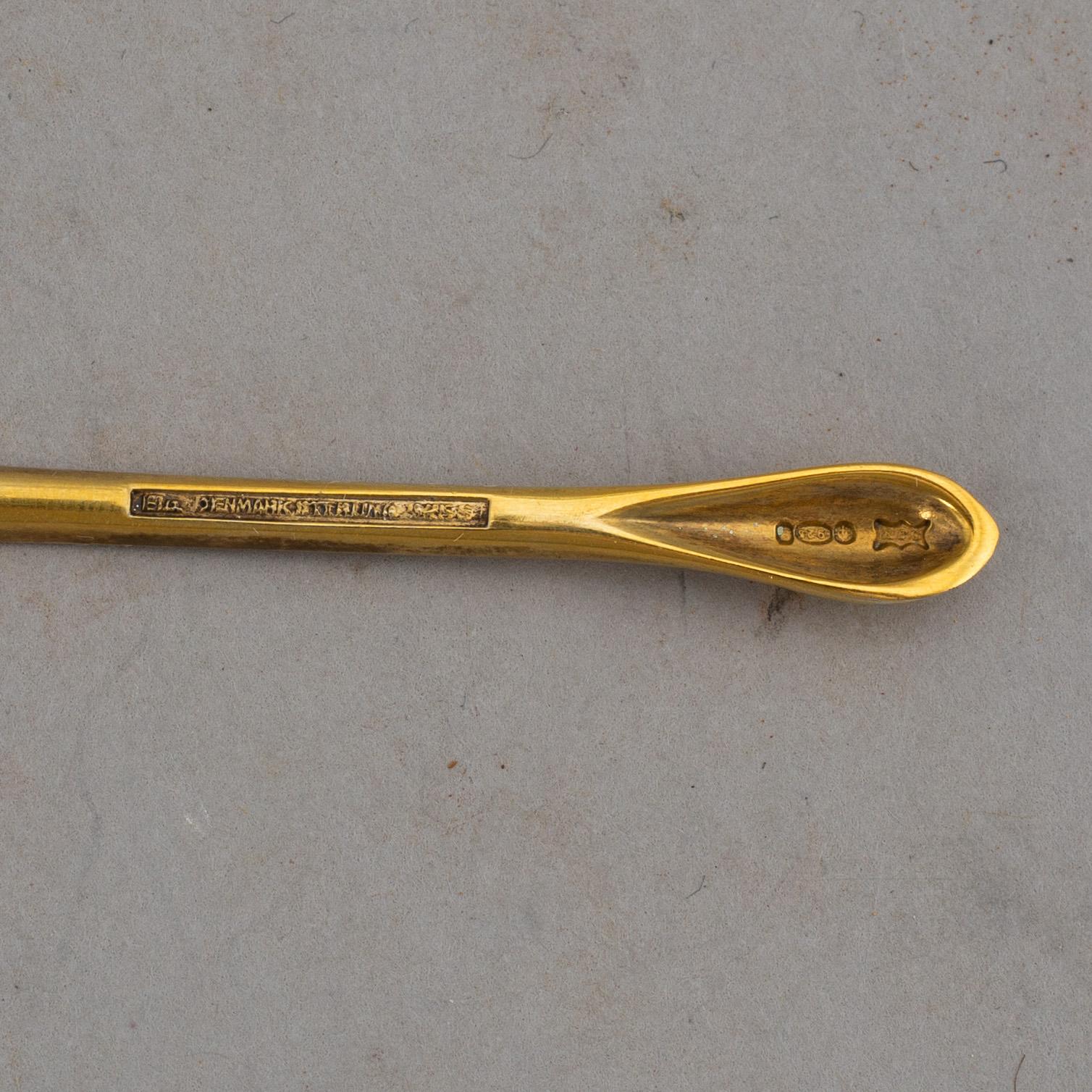 6 silver and enamel spoons, Egon Lauridsen, Copenhagen, Denmark.
