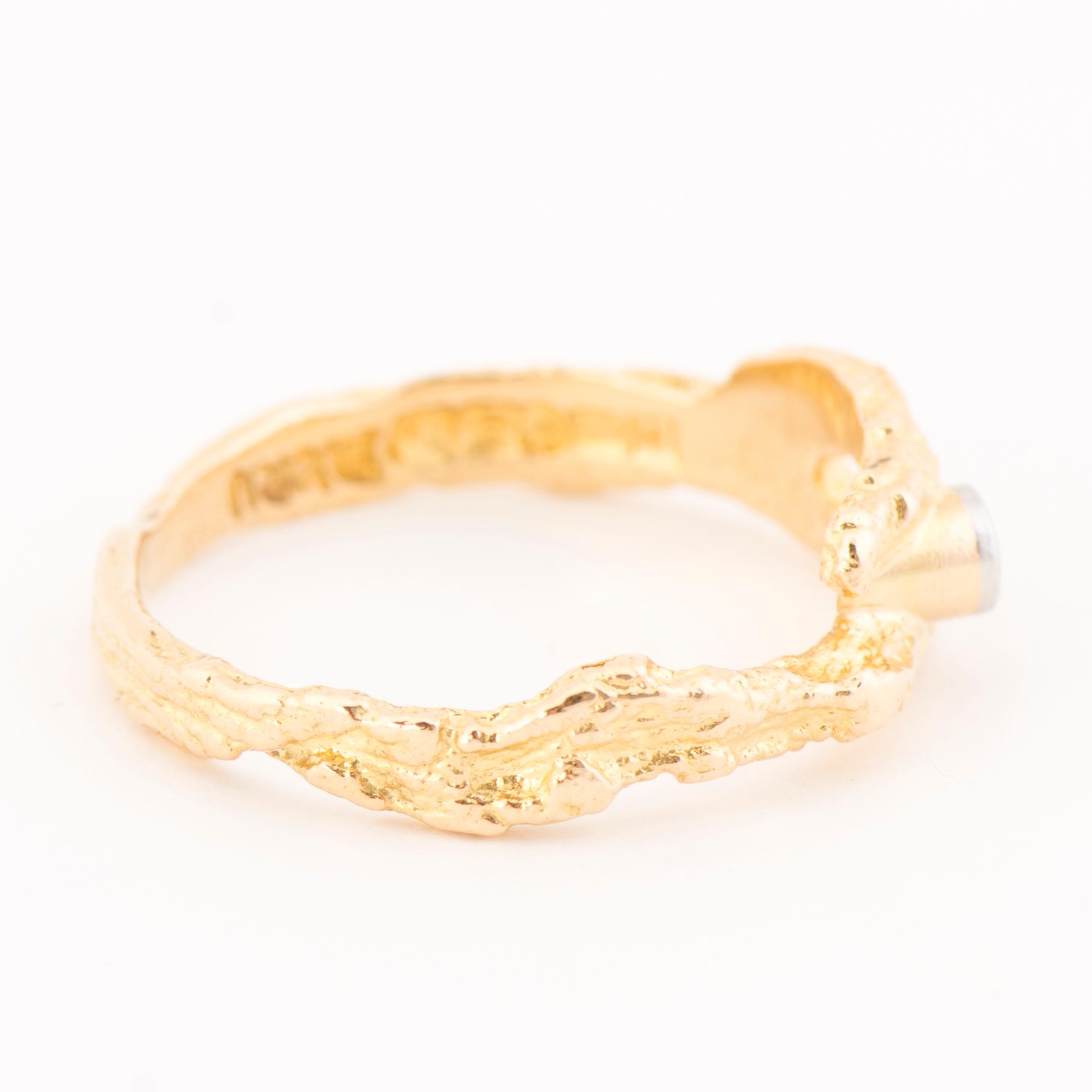 A BJÖRN WECKSTRÖM RING, "Diamond pond", 8/8 cut diamond, 18K gold. Lapponia 1972.