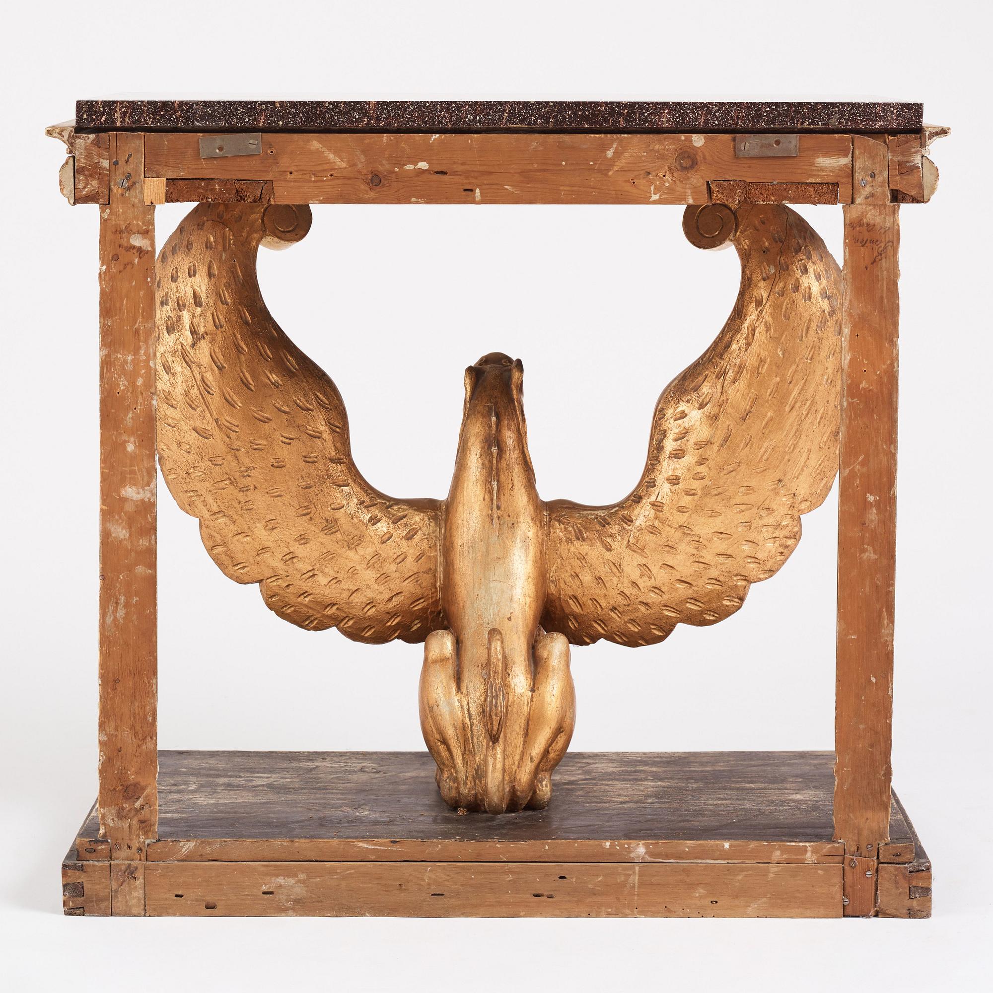A Swedish Empire console table, Stockholm, first half of the 19th century.