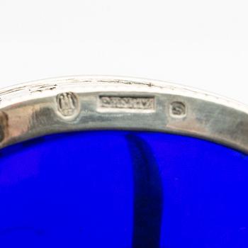 Bowl, salt cellar, spice container, and shaker silver Denmark early 20th century.