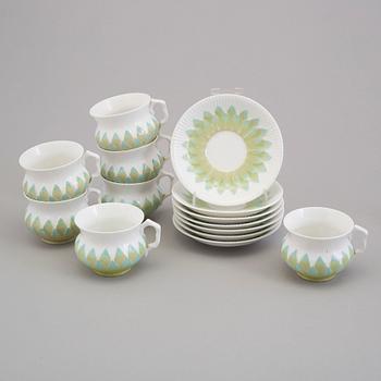 A set of ten Swedish Jugend coffee cups from Rörstrand, early 20th century.