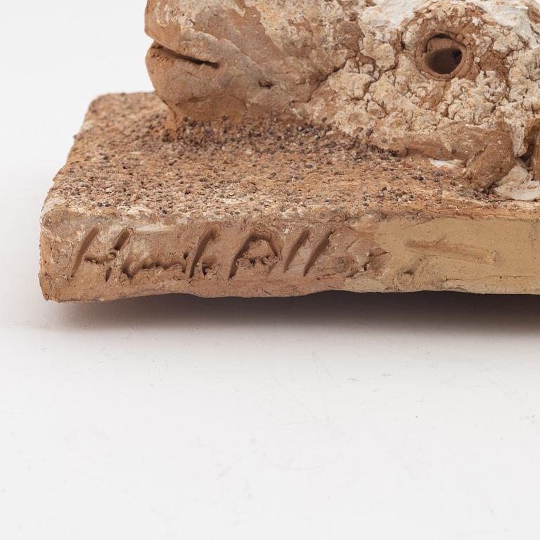 Henrik Allert, relief, 2, stoneware, signed.