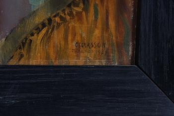 BERNHARD OSCARSSON, olja på pannå. Sign o dat Granada 1929.