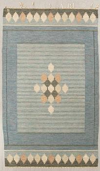 Ingegerd Silow, Rug, flat weave, signed, approximately 205x129 cm.
