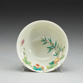 A Chinese famille rose bowl, Republic with Daoguang seal mark.