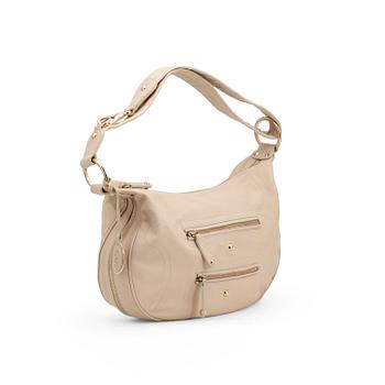 TOD'S. a light beige leather handbag.