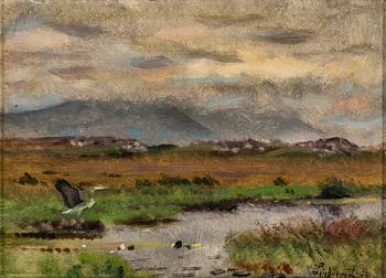 Lindorm Liljefors, oil on board, signed and dated -74.