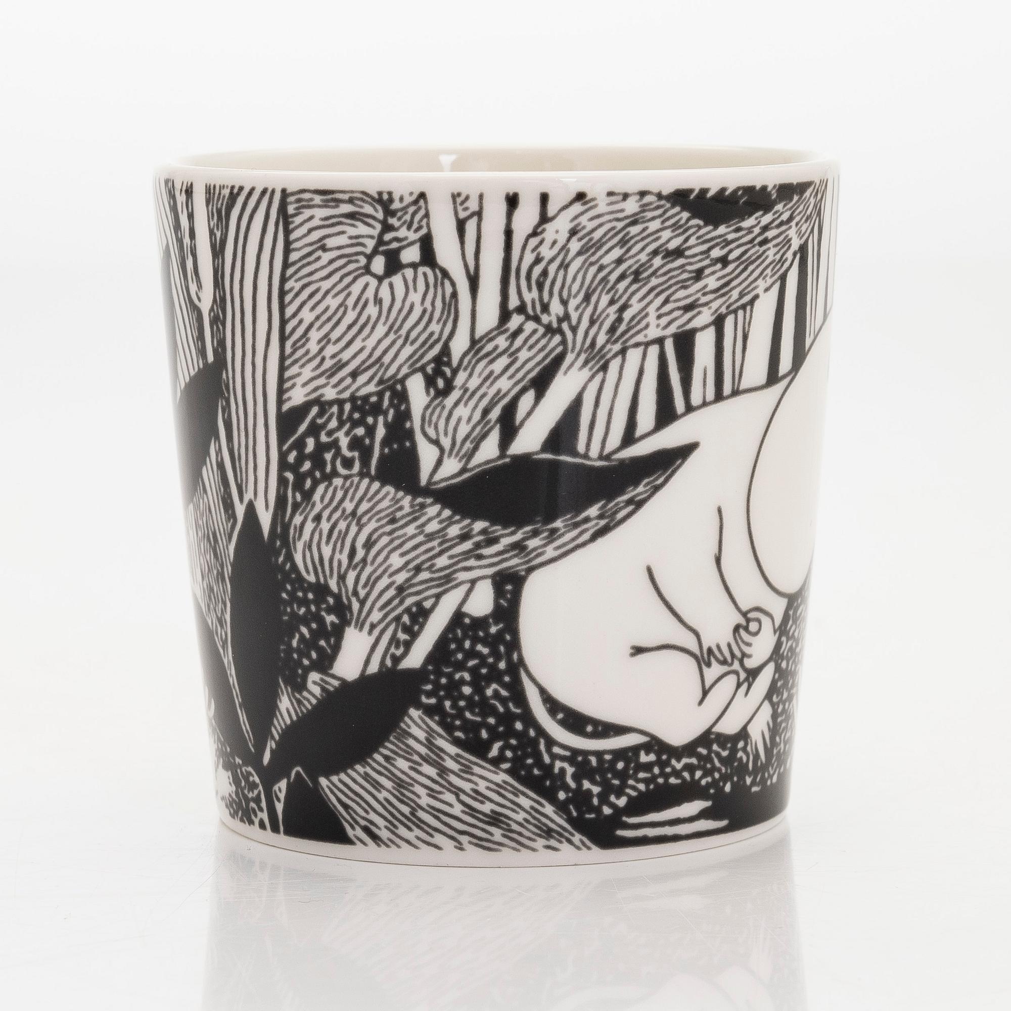 A Moomin mug, 'Moomintroll daydreaming', vitro porcelain, Moomin Characters, Arabia 2005.