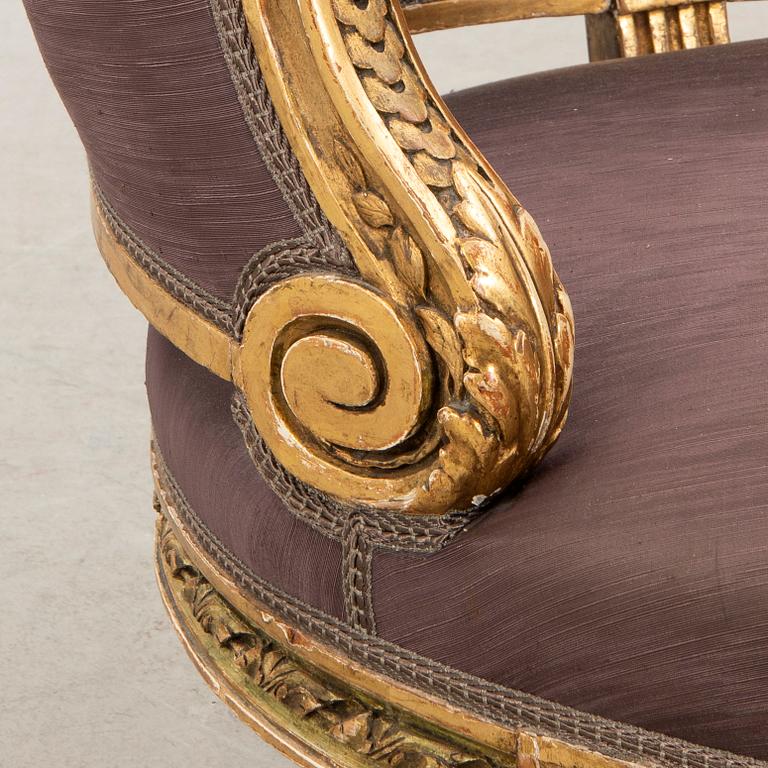 Soffa :Louis XV-stil 1900-talets första hälft.