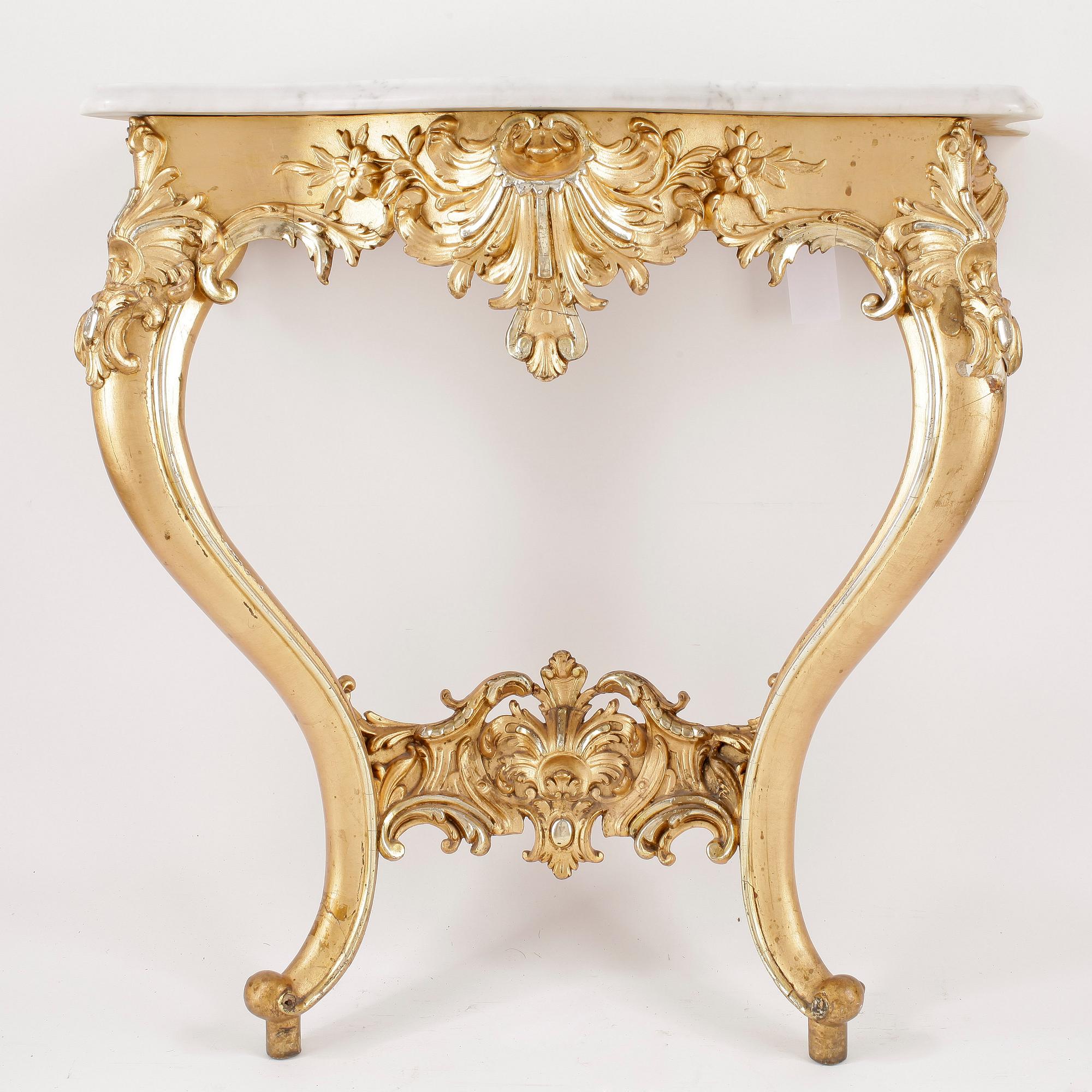 SPEGEL med KONSOLBORD. Nyrokoko. 1800-talets slut.