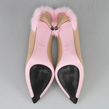 FENDI, a pair of leather hight heel shoes, size 40.