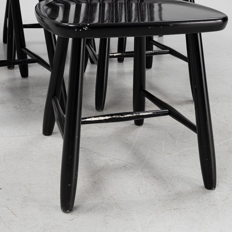 Carl Malmsten, six panted 'Lilla Åland' chairs from Stolab, dated 2009.