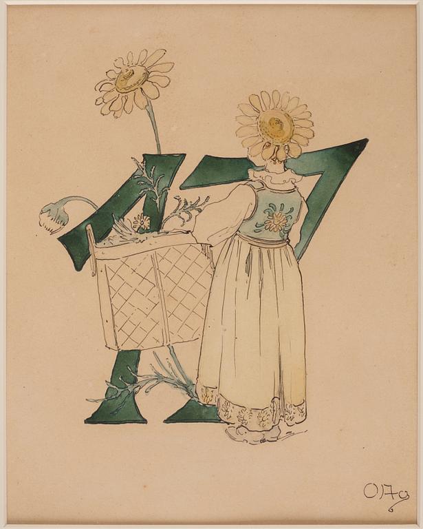 Ottilia Adelborg, "Blomstersiffror med rim", 20 + 1 pcs.