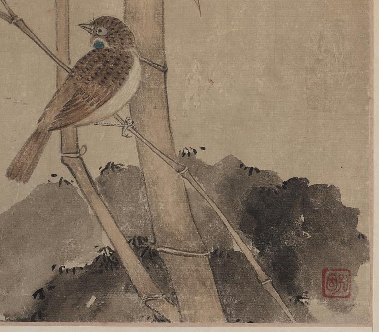 A watercolour and ink on paper signed  张士宝 Zhang Shibao (1805-1878).