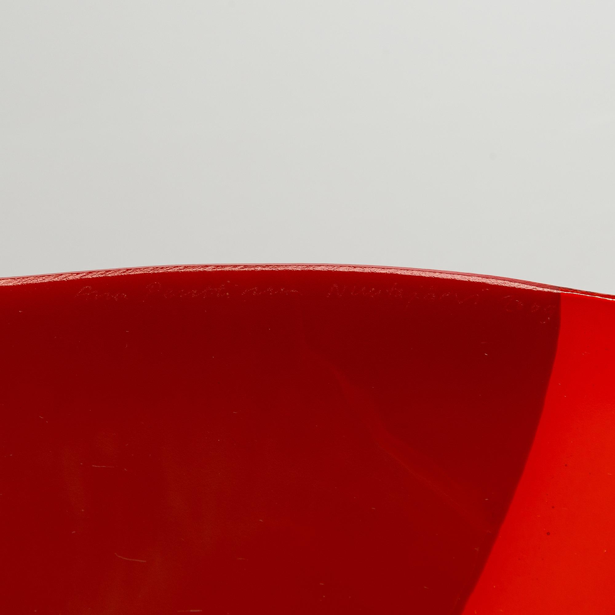 Anu Penttinen, a glass bowl, signed Anu Penttinen Nuutajärvi 2009.