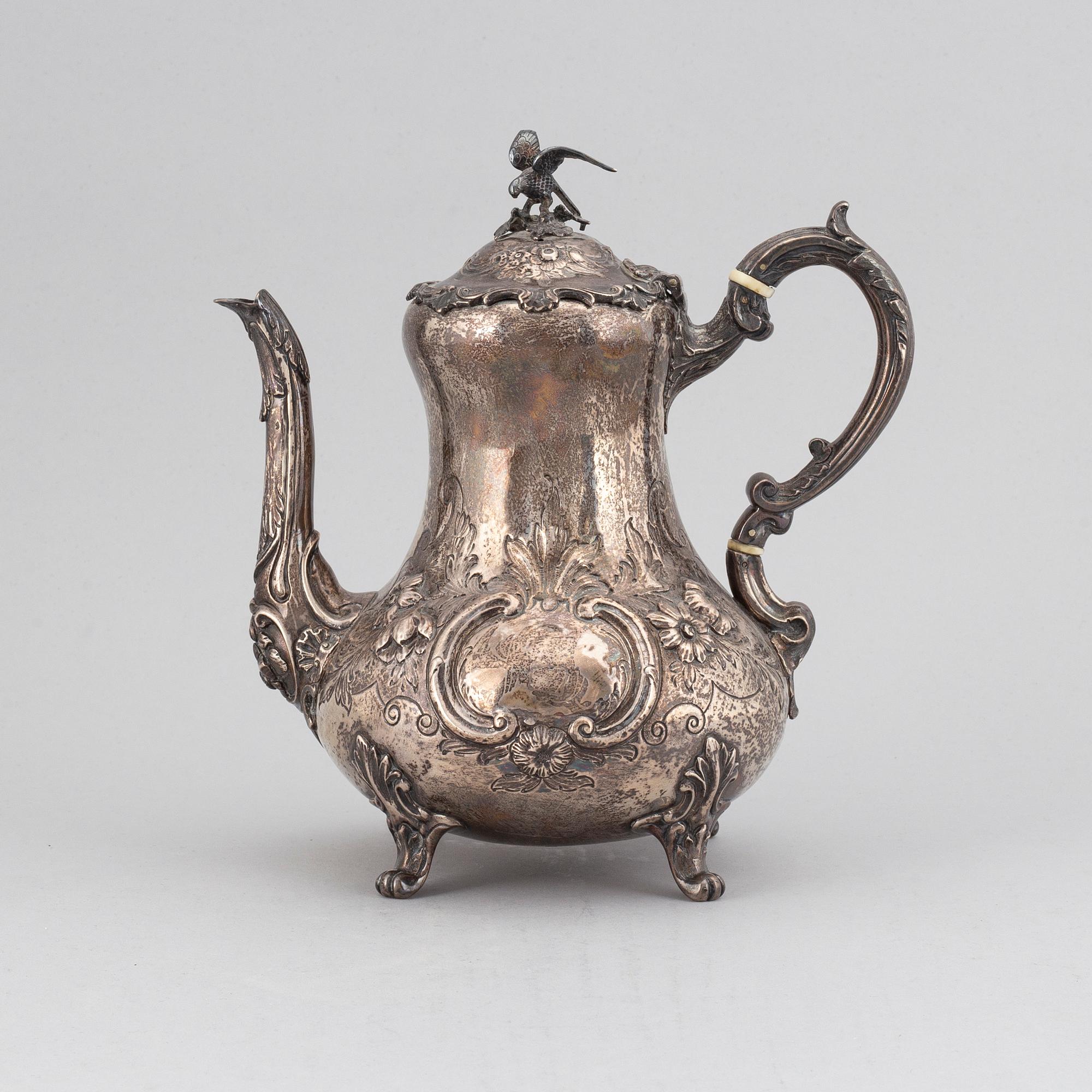 KAFFEKANNA, Joseph Angel II, silver London 1856.