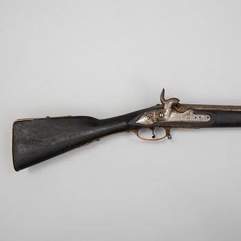 SLAGLÅSGEVÄR, norskt, 1700-tal reparationsmodell.