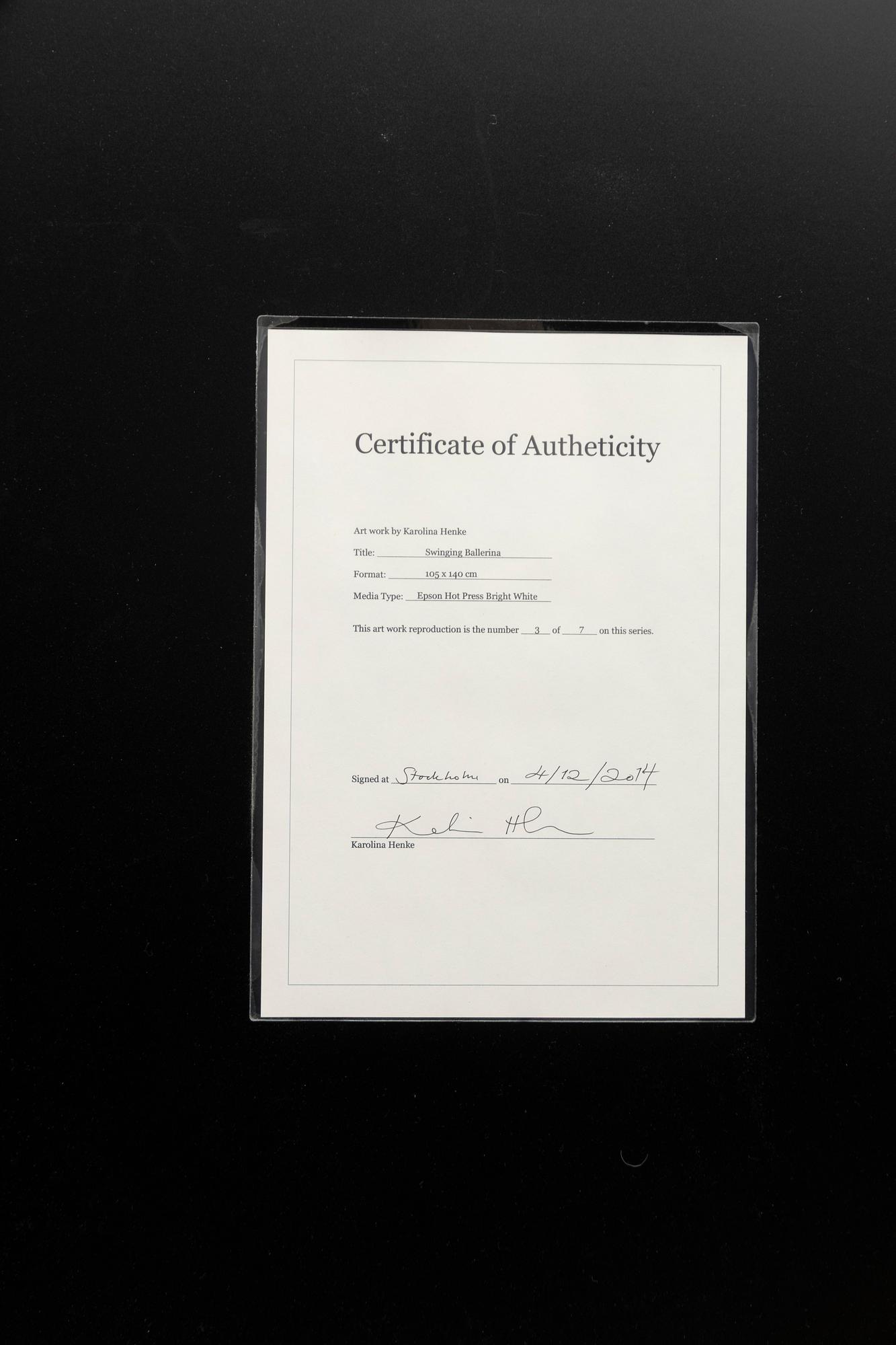 Karolina Henke, "Swinging Ballerina".