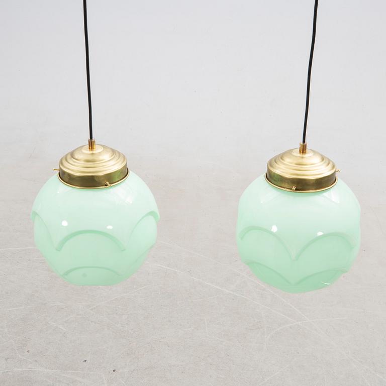 Ceiling lamps, a pair, functionalism, 1940s.