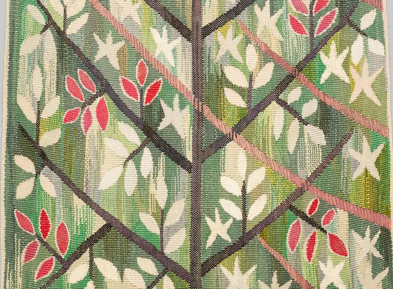 Barbro Nilsson, a textile, "Grön kvist", tapestry weave, ca 210-212 x 59-60,5 cm, signed AB MMF BN.