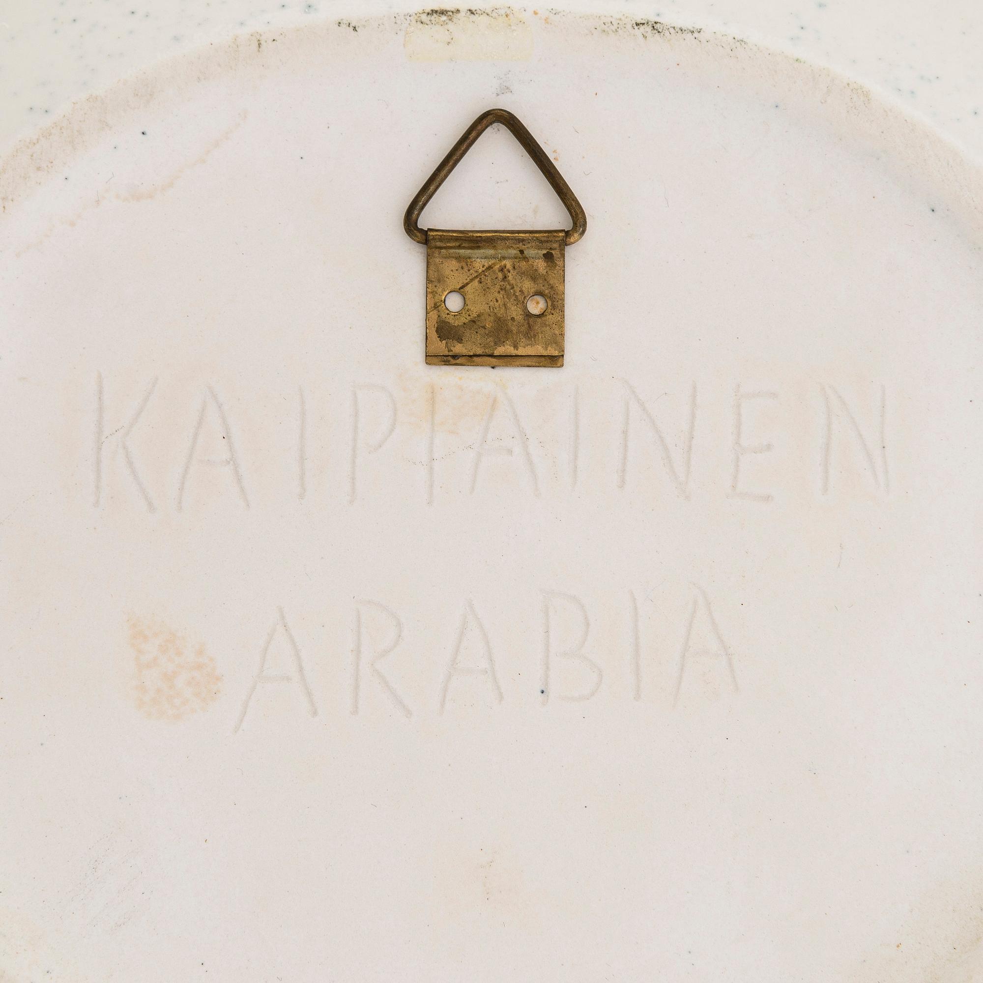 Birger Kaipiainen, koristelautanen, signeerattu Kaipiainen Arabia.