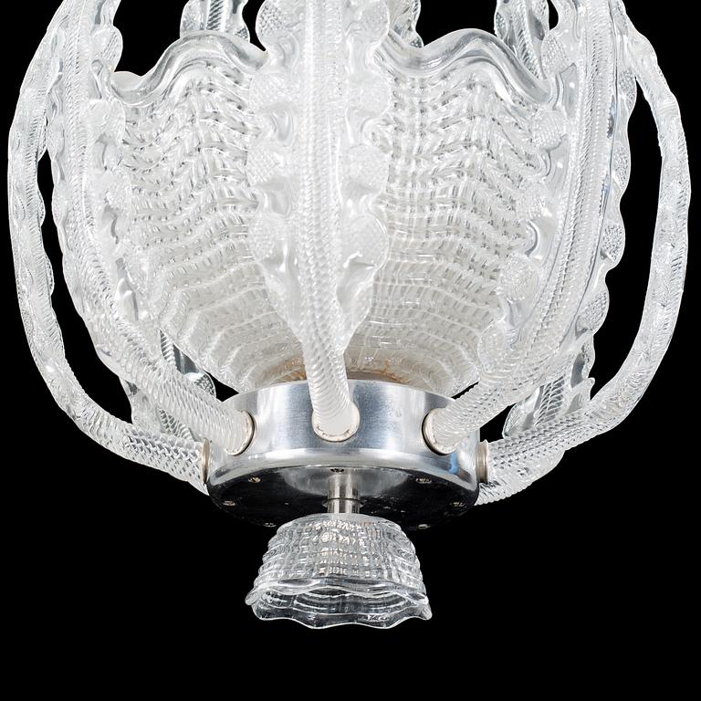 A circa mid 20th century ceiling lamp, probably by Orrefors.