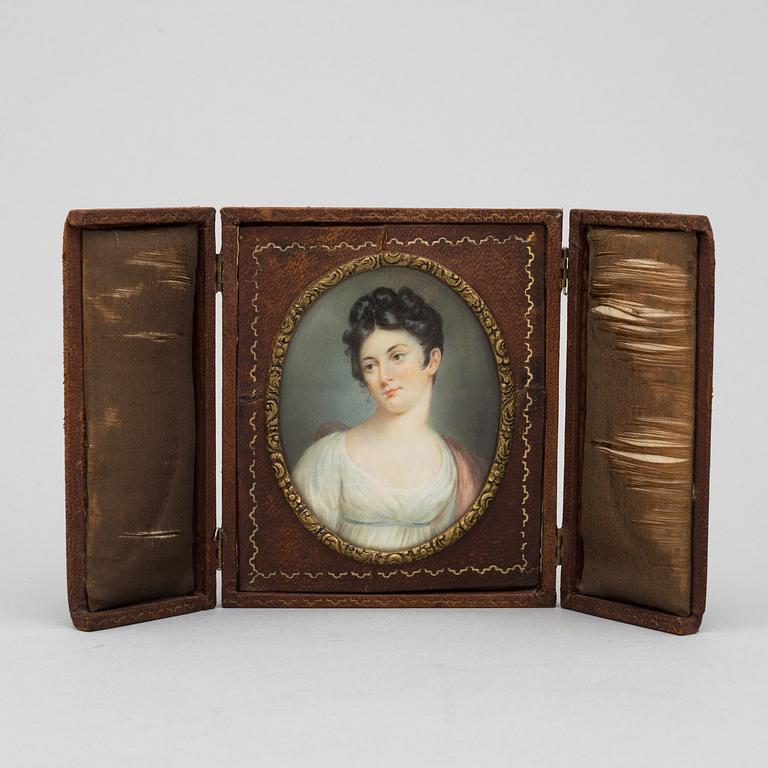 A MINIATURE PAINTING BY FRÉDÉRIC MILLET, 19th century.