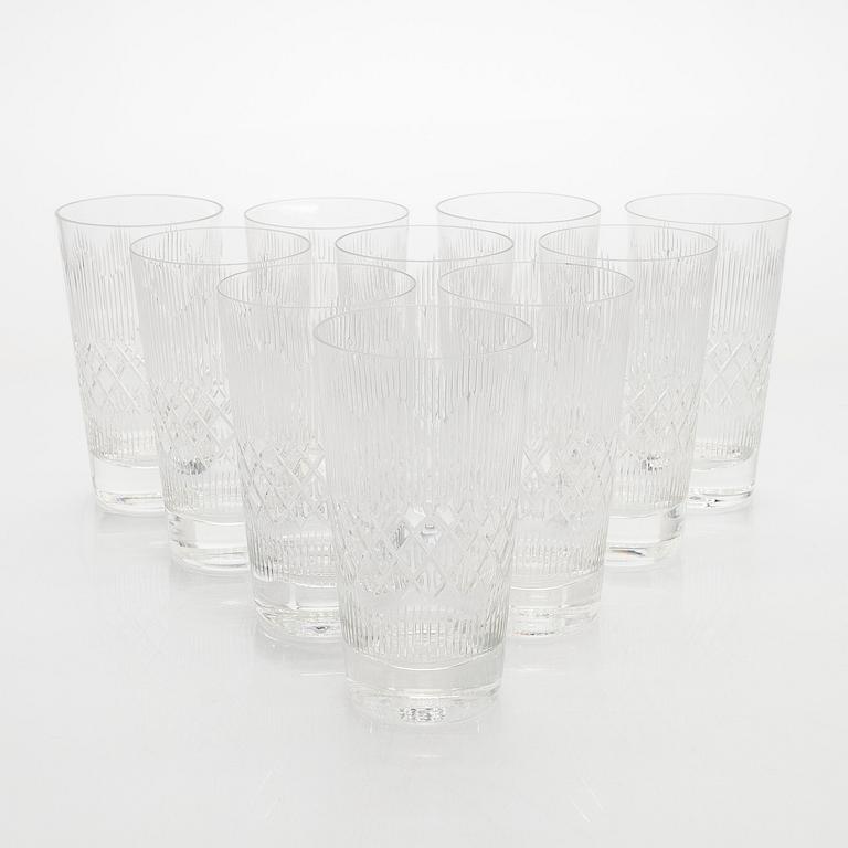 A set of ten 'Polar' drinking glasses, Nuutajärvi.