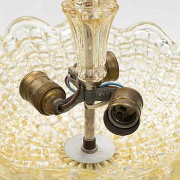 A Swedish Modern glass ceiling light, Orrefors, 1940's.