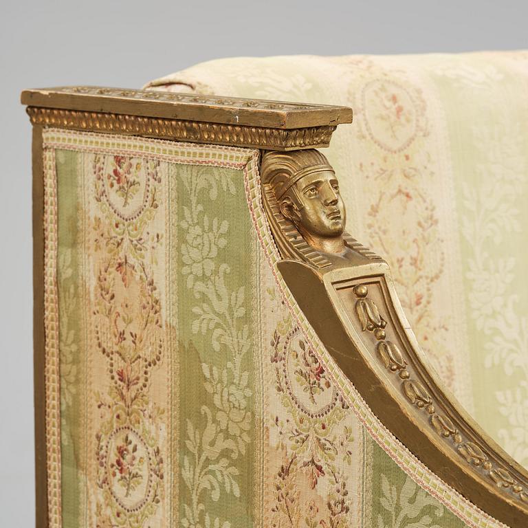 A late Gustavian sofa attributed to E. Ståhl (master in Stockholm 1794-1820).