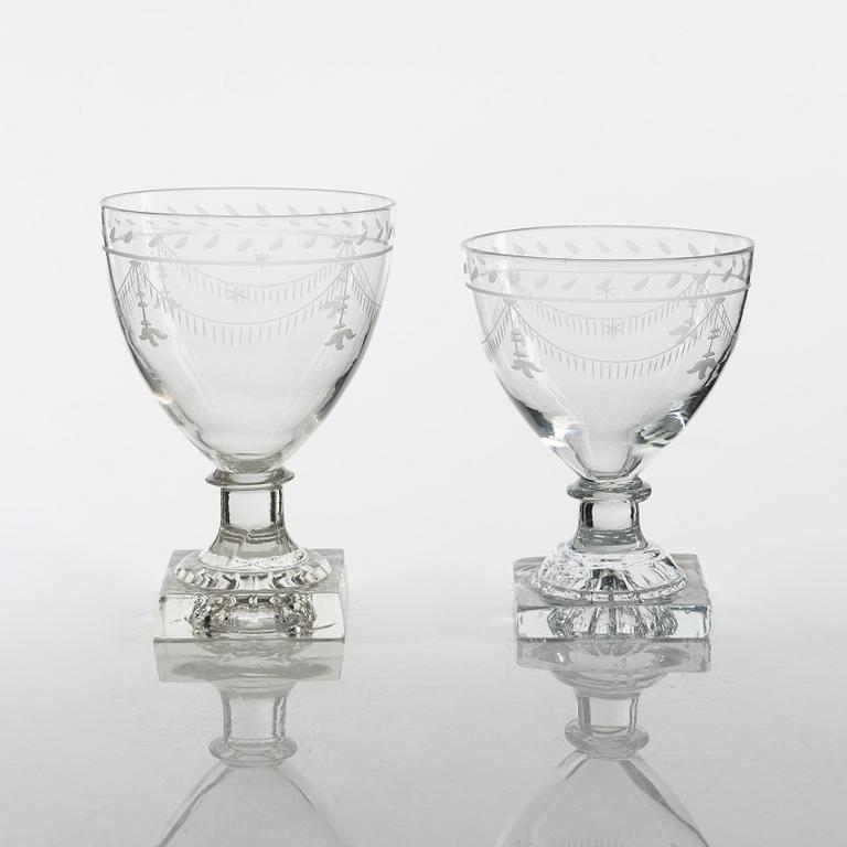 Wine glasses, 24 pcs, second half of the 19th century.