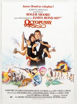 A Swedish movie poster James Bond "Octopussy" 1983.