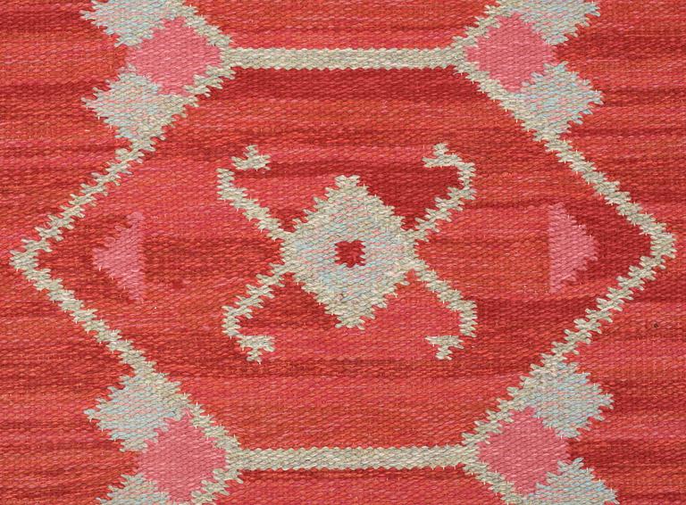 CARPET. Flat weave. 256,5 x 196,5 cm. Signed IB.