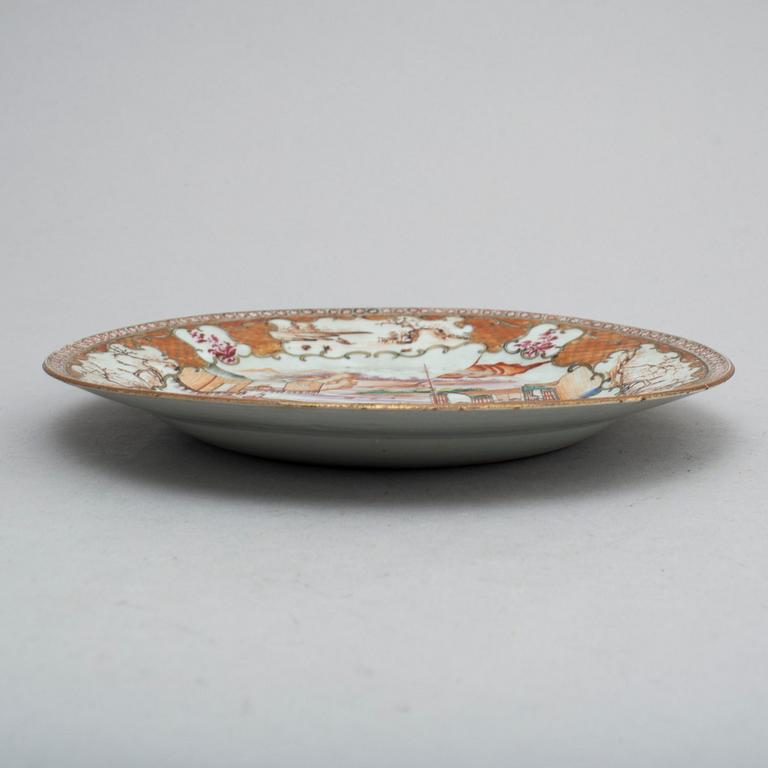 TALLRIK, kompaniporslin. Qingdynastin, Qianlong (1736-95).