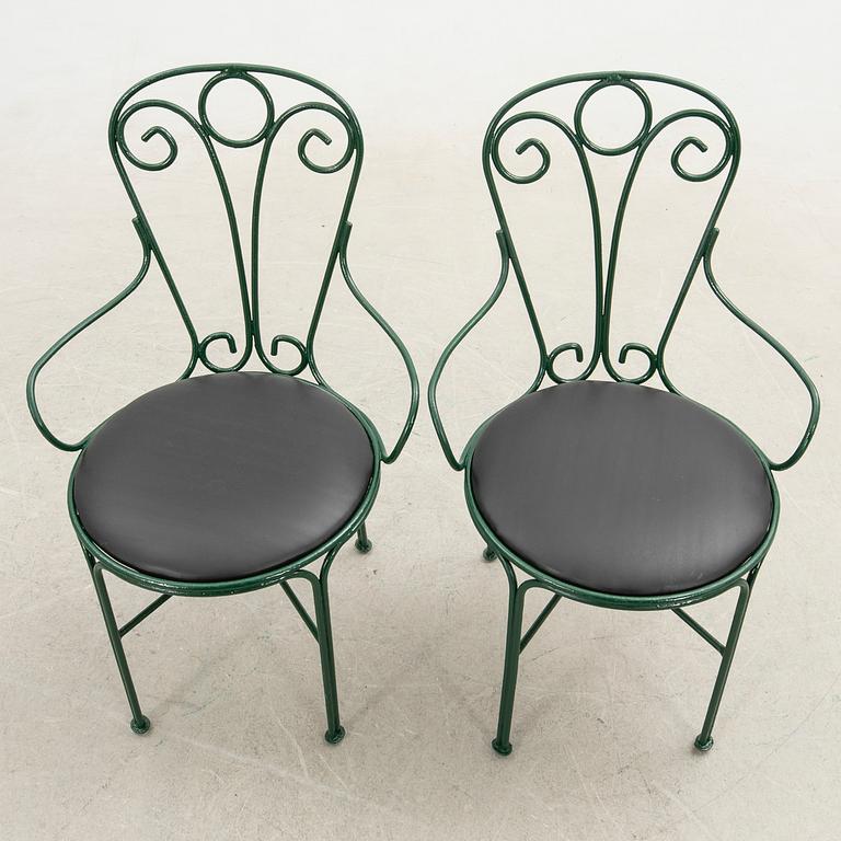 Garden chairs, a pair, 20th century.