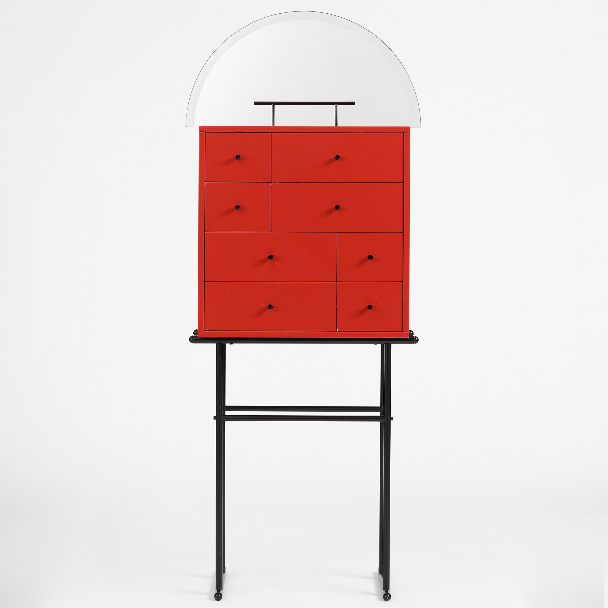Kersti Sandin & Lars Bülow, a "Hommage Josef Frank" cabinet on stand, ed. 25/120, Karl Andersson & Söner, Sweden 1985.