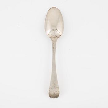 A set of twenty North-European silver rococo spoons, maker's mark IVH possibly for Jacob von Herberg .