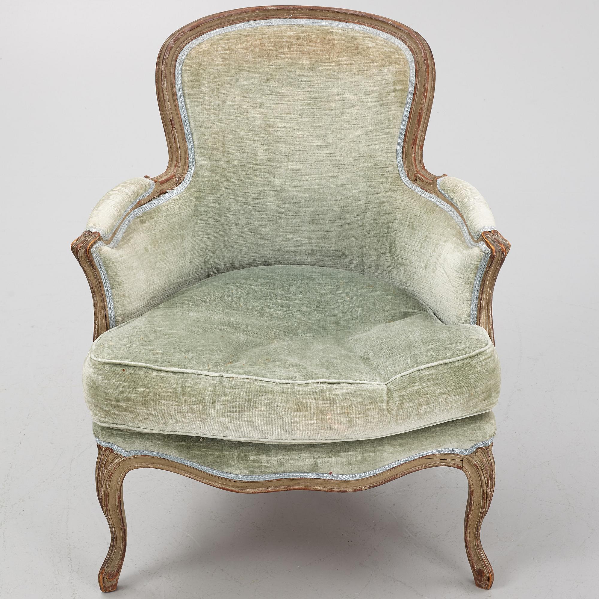 A Louis XV-style Bergère, 20th century.