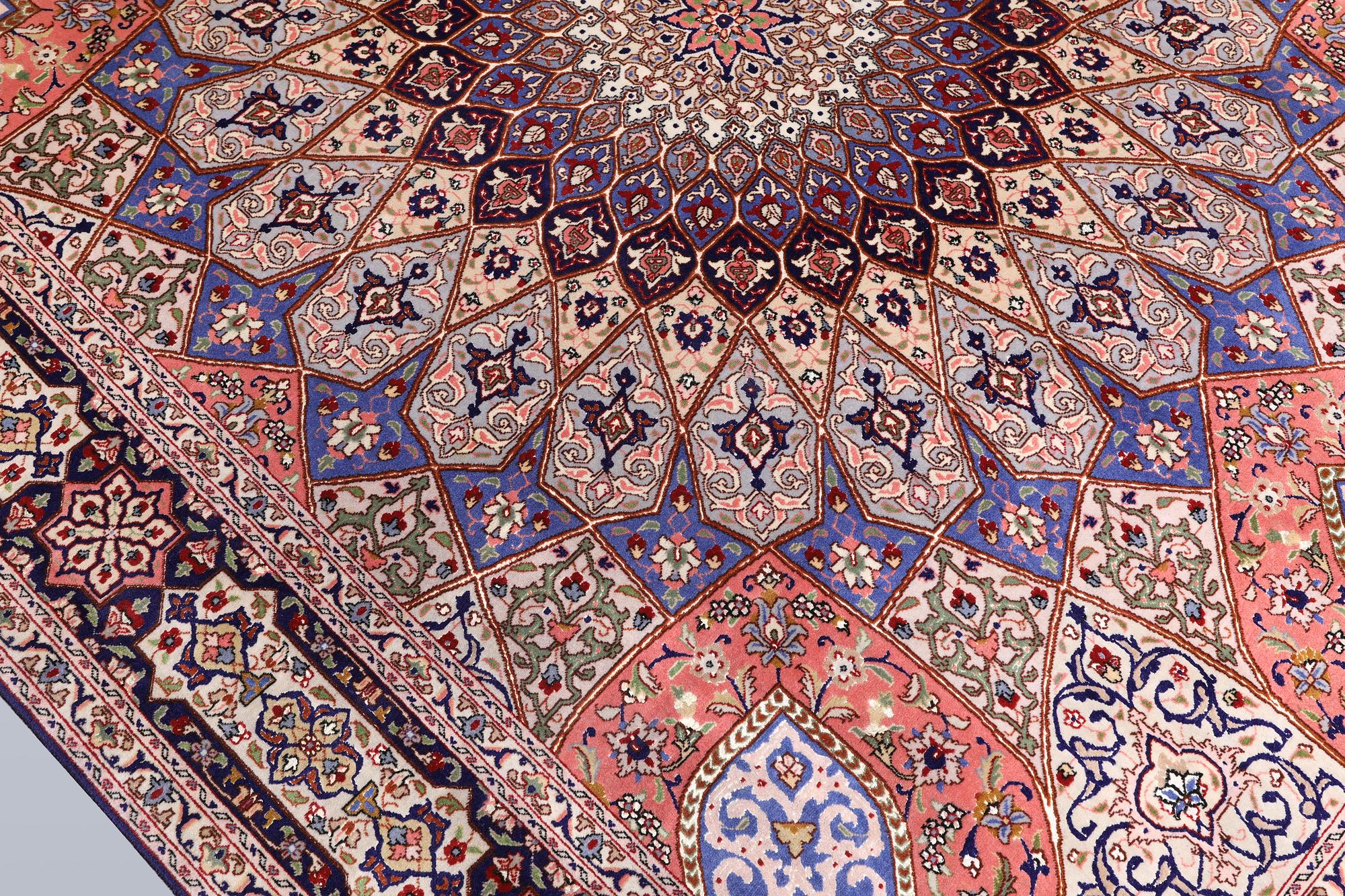 A Tabriz carpet, part silk, so-called 50 Raj, approx. 255 x 200 cm.