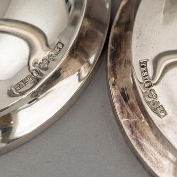 Ljusstakar, 2 par, silver, GAB, Stockholm 1965 resp Tesi, Göteborg 1974.