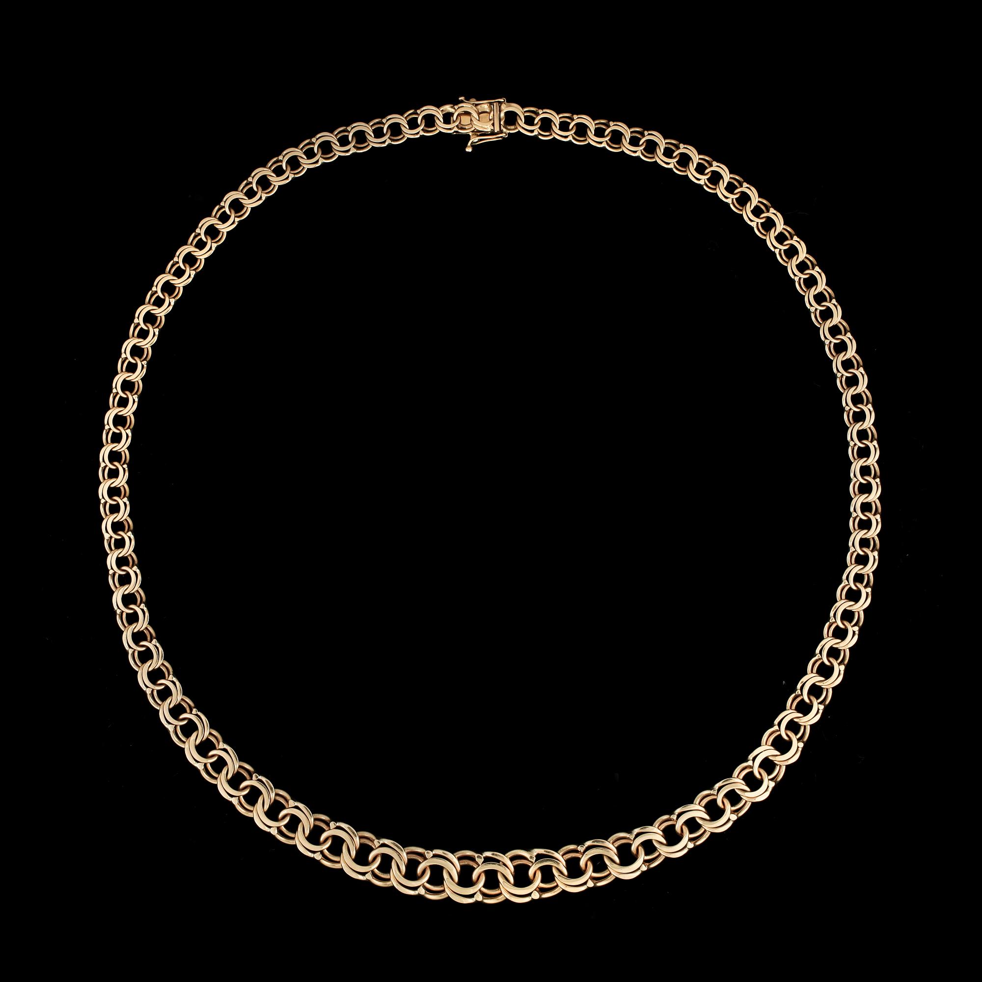 COLLIER, 18k guld. Vikt ca 30 g.