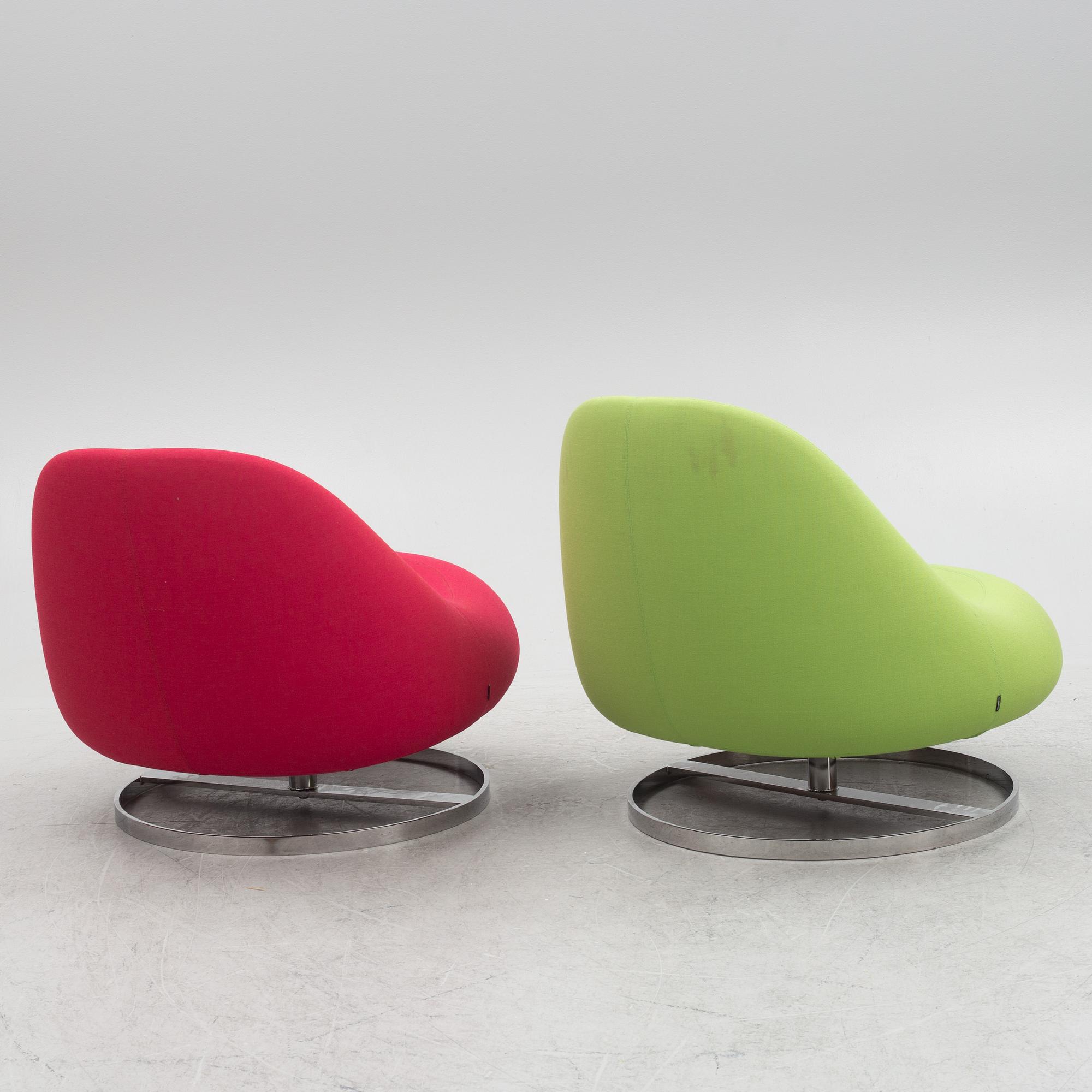 Anders Hjelm, fåtöljer, ett par, ”Flow”, Johanson Design, Markaryd.