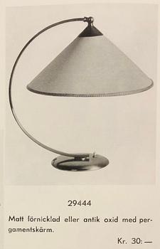 Erik Tidstrand, bordslampa, modell "29444", Nordiska Kompaniet, 1930-tal.