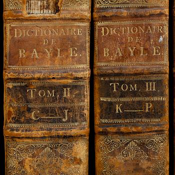 PIERRE BAYLE, 4 vol, Dictionaire Historique et Critique, I-IV, Amsterdam 1740.